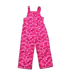 Girl’s London Fog Pink Hearts Puffer Snowsuit Ski Suit Size 4